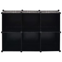 vidaXL Storage Cube Organizer with 6 Compartments Black