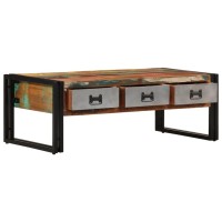 Vidaxl Coffee Table With 3 Drawers Solid Reclaimed Wood 39.4X19.7X13.8