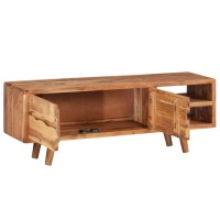 vidaXL TV Stand Solid Wood Acacia with Carved Doors 46.1