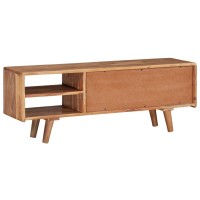 vidaXL TV Stand Solid Wood Acacia with Carved Doors 46.1