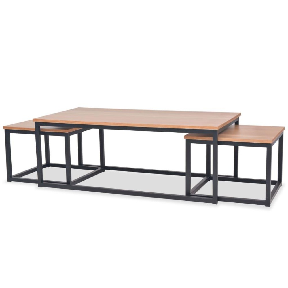 vidaXL Coffee Table Set 3 Pieces Ash