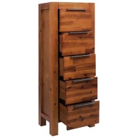 vidaXL Chest of Drawers Solid Acacia Wood 17.7