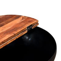 vidaXL Coffee Table Solid Reclaimed Wood Black Bowl Shape