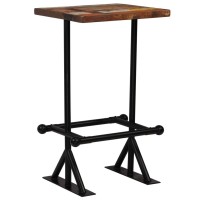 vidaXL Bar Table Solid Reclaimed Wood Multicolor 23.6