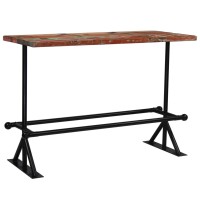 Vidaxl Bar Table Solid Reclaimed Wood Multicolor 59.1X27.6X42.1