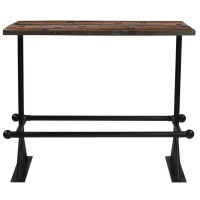 Vidaxl Bar Table Solid Reclaimed Wood Multicolor 59.1X27.6X42.1