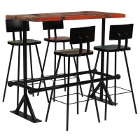 vidaXL Bar Set 5 Piece Solid Reclaimed Wood Multicolor