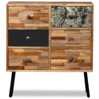 vidaXL Side Cabinet with 6 Drawers Solid Reclaimed Teak 27.6