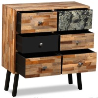 vidaXL Side Cabinet with 6 Drawers Solid Reclaimed Teak 27.6