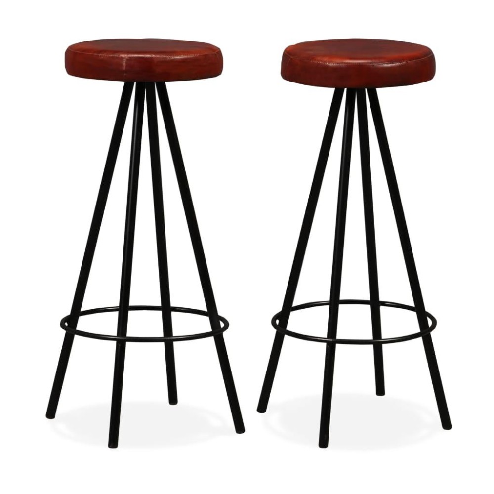 Vidaxl Bar Stools 2 Pcs Real Leather