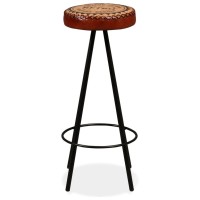 vidaXL Bar Stools 4 pcs Real Leather