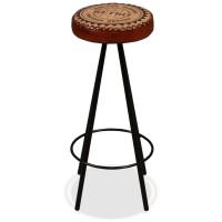 vidaXL Bar Stools 4 pcs Real Leather