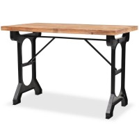 Vidaxl Dining Table Solid Fir Wood Top 48X25.6X32.3