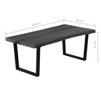 vidaXL Coffee Table Solid Mindi Wood 40.2