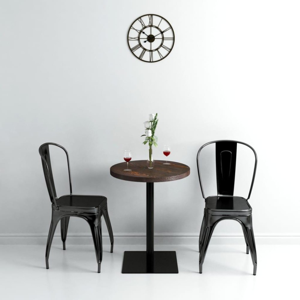 vidaXL Bistro Table MDF and Steel Round 23.6