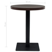 vidaXL Bistro Table MDF and Steel Round 23.6