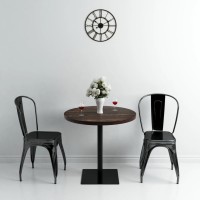 vidaXL Bistro Table MDF and Steel Round 31.5