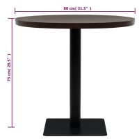 vidaXL Bistro Table MDF and Steel Round 31.5