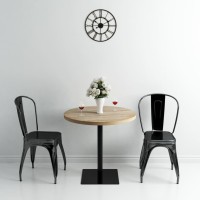 vidaXL Bistro Table MDF and Steel Round 31.5