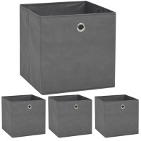 Vidaxl Storage Boxes 4 Pcs Non-Woven Fabric 12.6X12.6X12.6 Gray