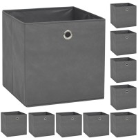Vidaxl Storage Boxes 10 Pcs Non-Woven Fabric 12.6X12.6X12.6 Gray