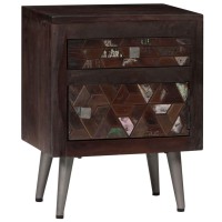 Vidaxl Bedside Cabinet Solid Reclaimed Wood 15.7X11.8X19.6