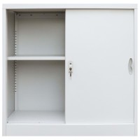 vidaXL Office Cabinet with Sliding Doors Metal 35.4