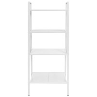 vidaXL Ladder Bookcase 4 Tiers Metal White