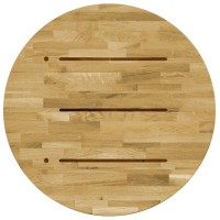 vidaXL Table Top Solid Oak Wood Round 0.9