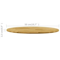 vidaXL Table Top Solid Oak Wood Round 0.9