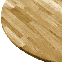 vidaXL Table Top Solid Oak Wood Round 0.9