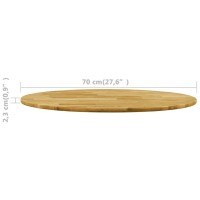 vidaXL Table Top Solid Oak Wood Round 0.9