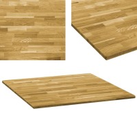 vidaXL Table Top Solid Oak Wood Square 0.9