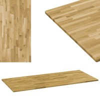 vidaXL Table Top Solid Oak Wood Rectangular 0.9
