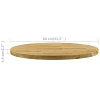 vidaXL Table Top Solid Oak Wood Round 1.7