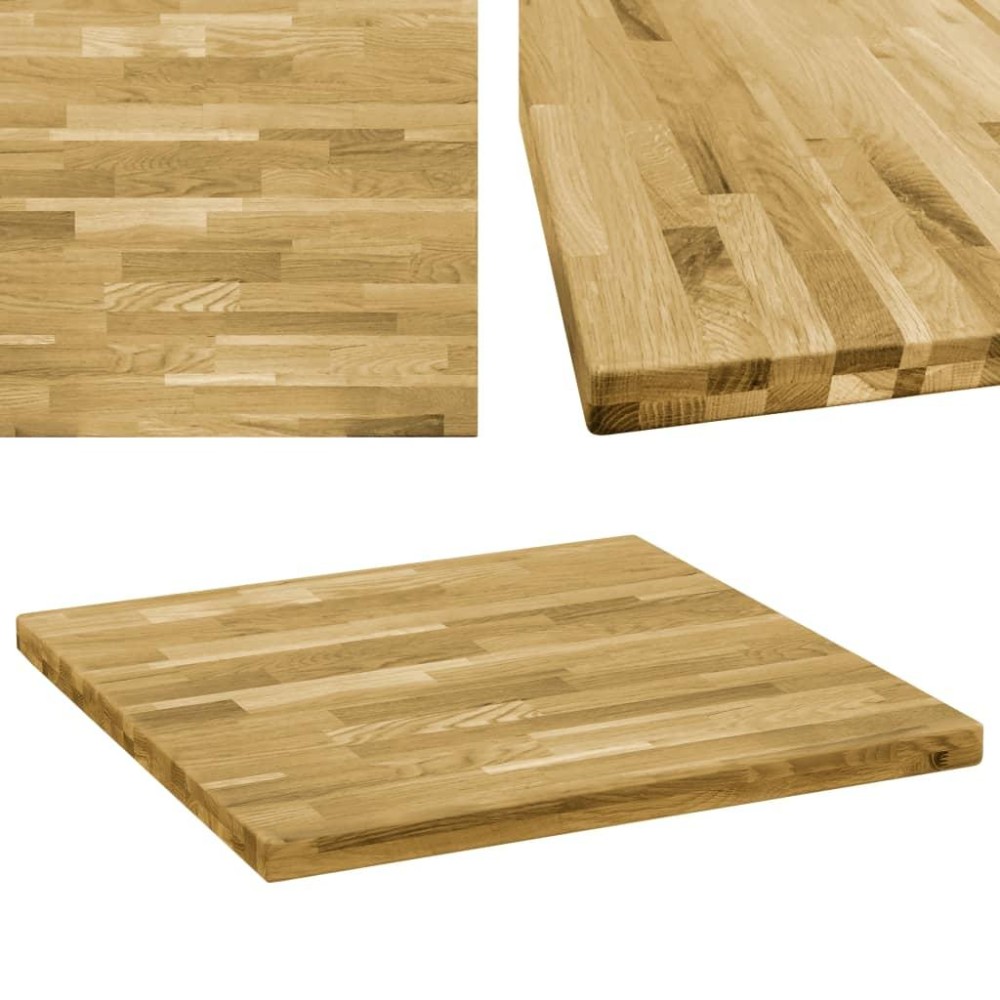 vidaXL Table Top Solid Oak Wood Square 1.7