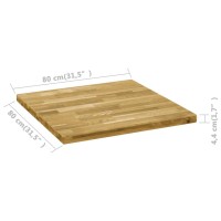 vidaXL Table Top Solid Oak Wood Square 1.7