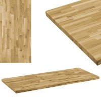 vidaXL Table Top Solid Oak Wood Rectangular 1.7