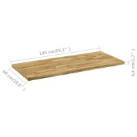 vidaXL Table Top Solid Oak Wood Rectangular 1.7