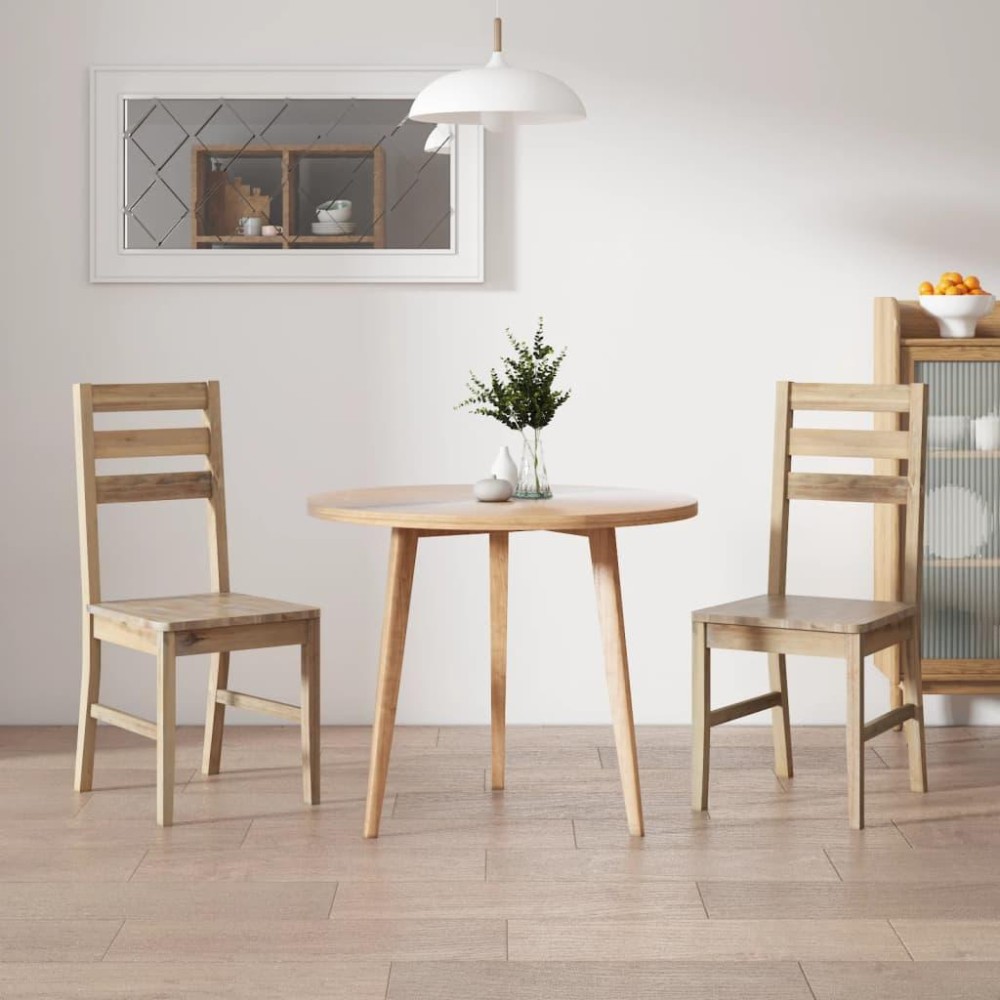 Vidaxl Dining Chairs 2 Pcs Solid Acacia Wood