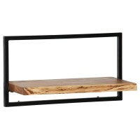 vidaXL Wall Shelf Set 5 Pieces Solid Acacia Wood and Steel