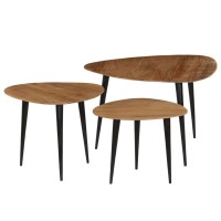 vidaXL Coffee Table Set 3 Pieces Solid Acacia Wood