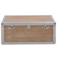 Vidaxl Storage Box Solid Fir Wood 35.8X20.5X15.7 Brown