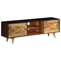 Vidaxl Tv Cabinet Solid Mango Wood 55.1X11.8X17.7