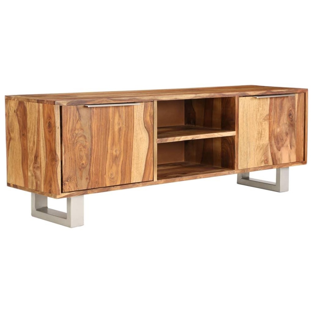 vidaXL TV Stand Solid Wood Sheesham with Honey Finish 46.5