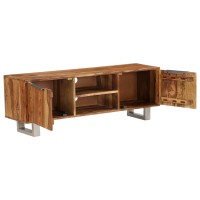 vidaXL TV Stand Solid Wood Sheesham with Honey Finish 46.5