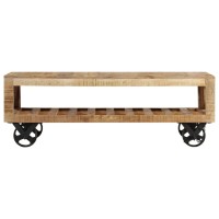 vidaXL Coffee Table with Wheels Solid Wood Mango 43.3