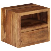 Vidaxl Bedside Table Solid Sheesham Wood 15.7X11.8X13.8