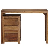 Vidaxl Writing Table Solid Sheesham Wood 43.3X21.7X29.9