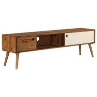 Vidaxl Tv Cabinet 55.1X11.8X15.7 Solid Sheesham Wood